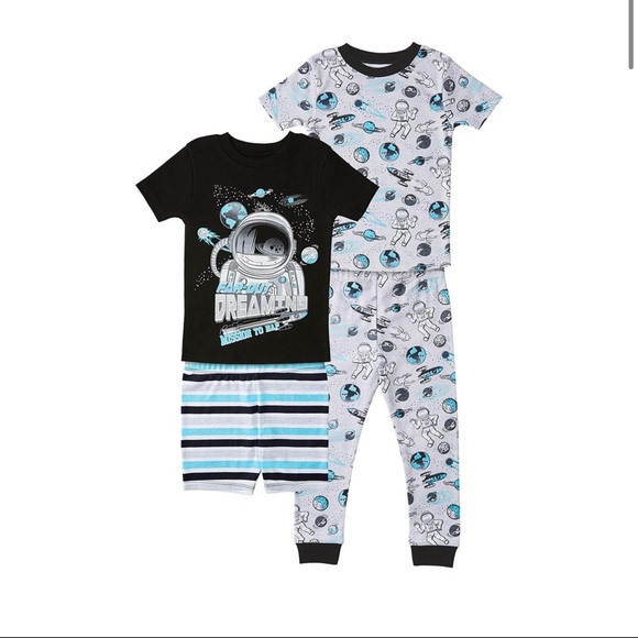 Boys Pajama set bundle of 2 New. Astronaut outer space planets short sleeve 5T 6 - Picture 1 of 5